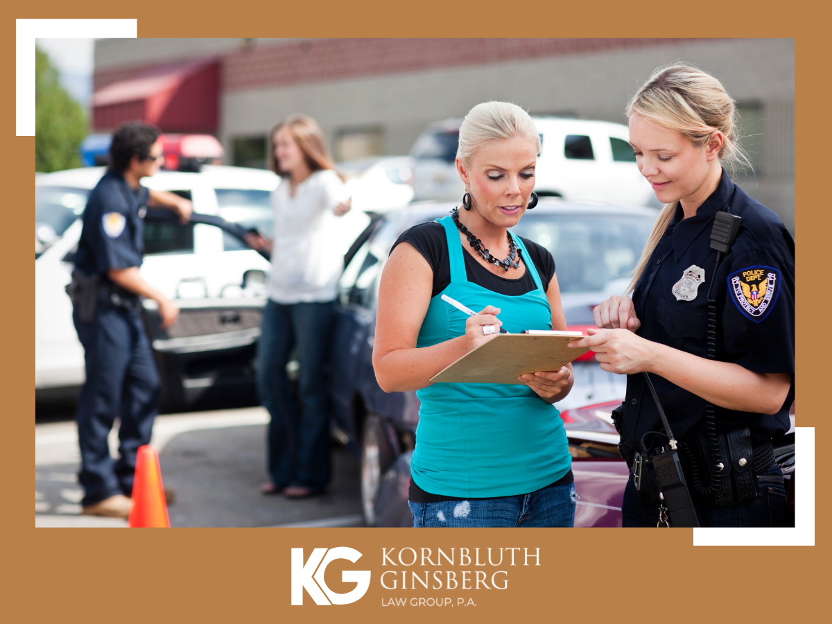 Woman requesting a police accident report in Durham